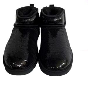 UGG Mini Black Sparkly Ankle Booties